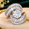 Elegant Crossover Statement Ring
