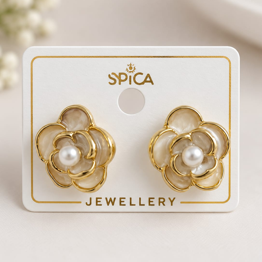 Rose Design Korean Studs