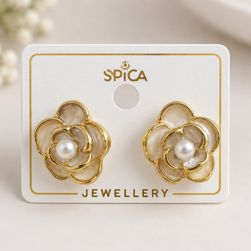Rose Design Korean Studs